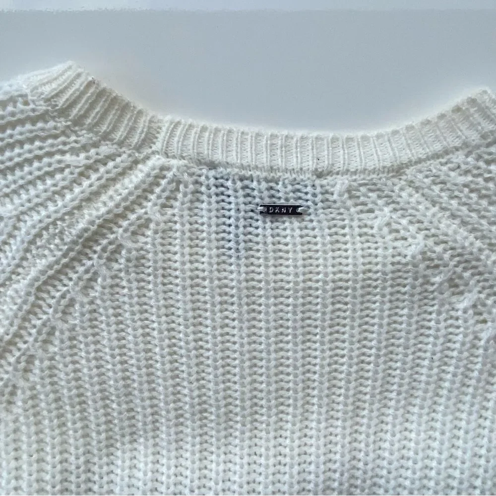 DKNY | White Black Gold Long Sleeve Sweater Top